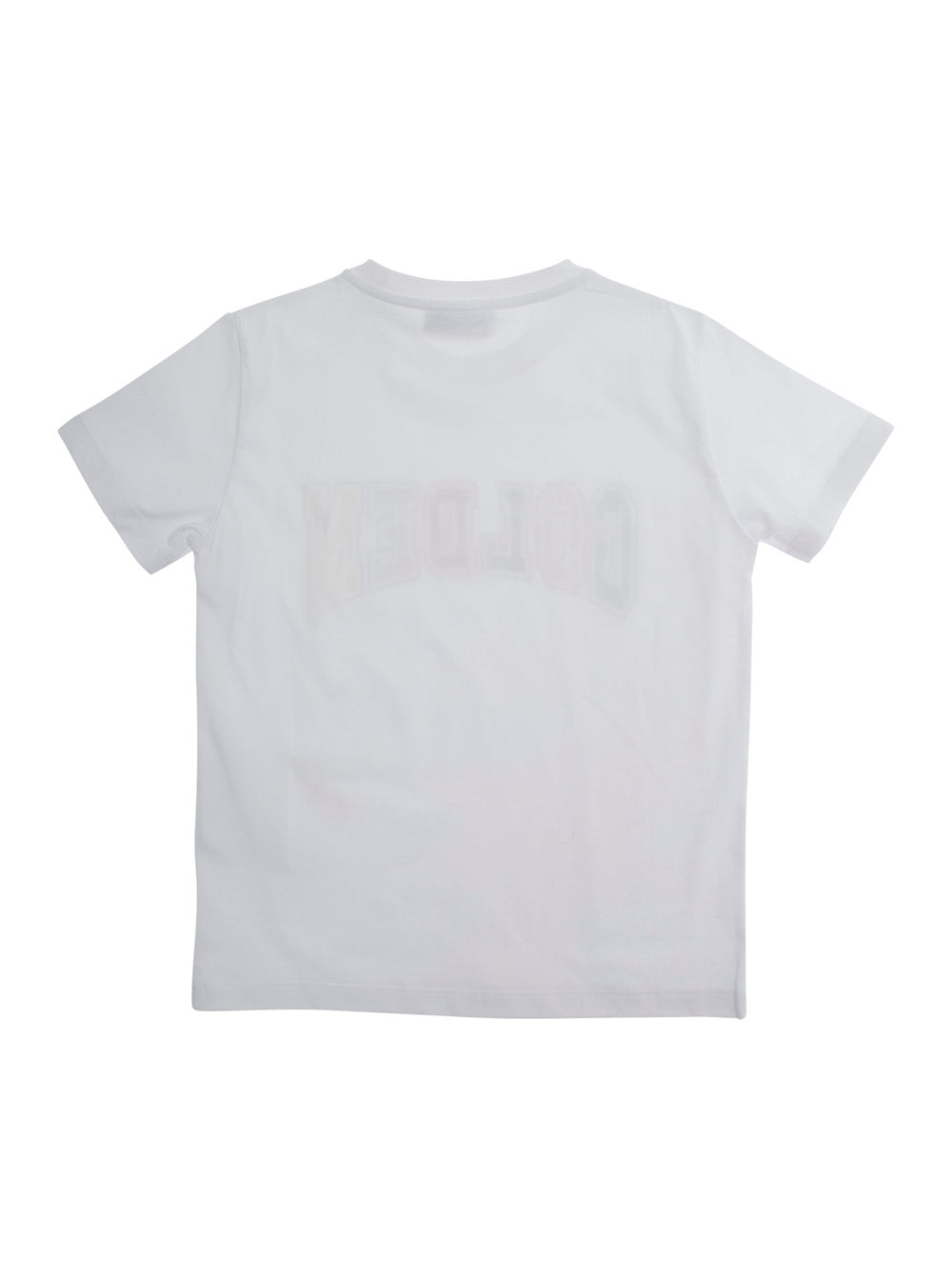 Journey White Crewneck T-Shirt With Maxi Logo Lettering On The Front Cotton Boy Tshirts And Polo Shirts