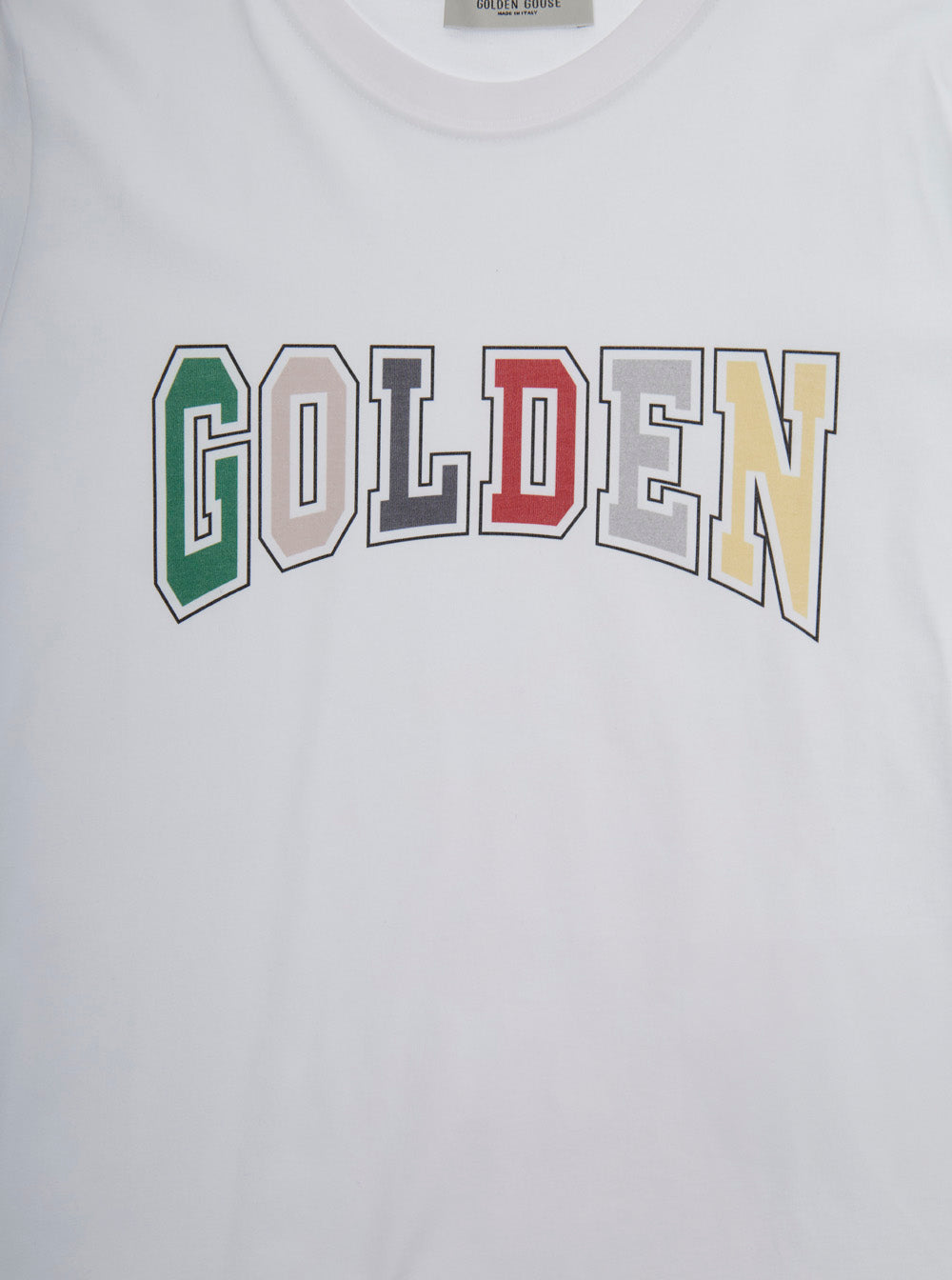 Journey White Crewneck T-Shirt With Maxi Logo Lettering On The Front Cotton Boy Tshirts And Polo Shirts