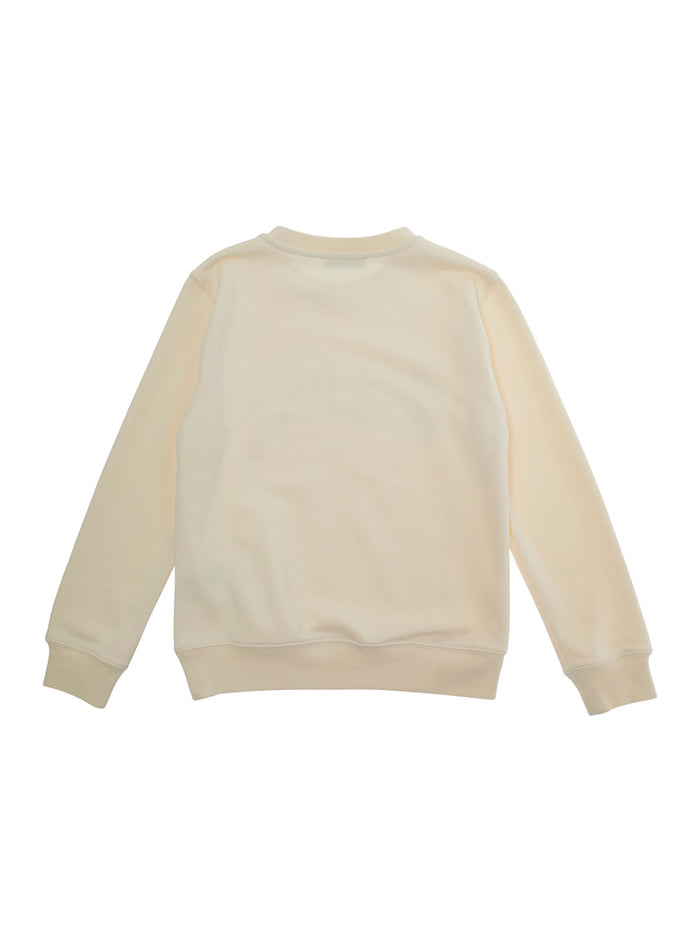 Journey Beige Crewneck Sweatshirt With Maxi Logo Lettering On The Front Cotton Blend Boy Polyester Sweatshirts