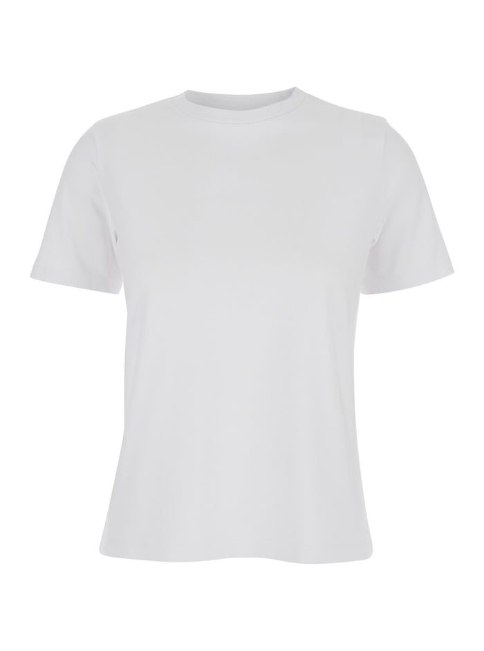 White Crewneck T-Shirt Cotton Woman Tshirts And Polo Shirts