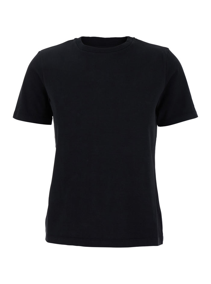 Black Crewneck T-Shirt Cotton Woman Tshirts And Polo Shirts