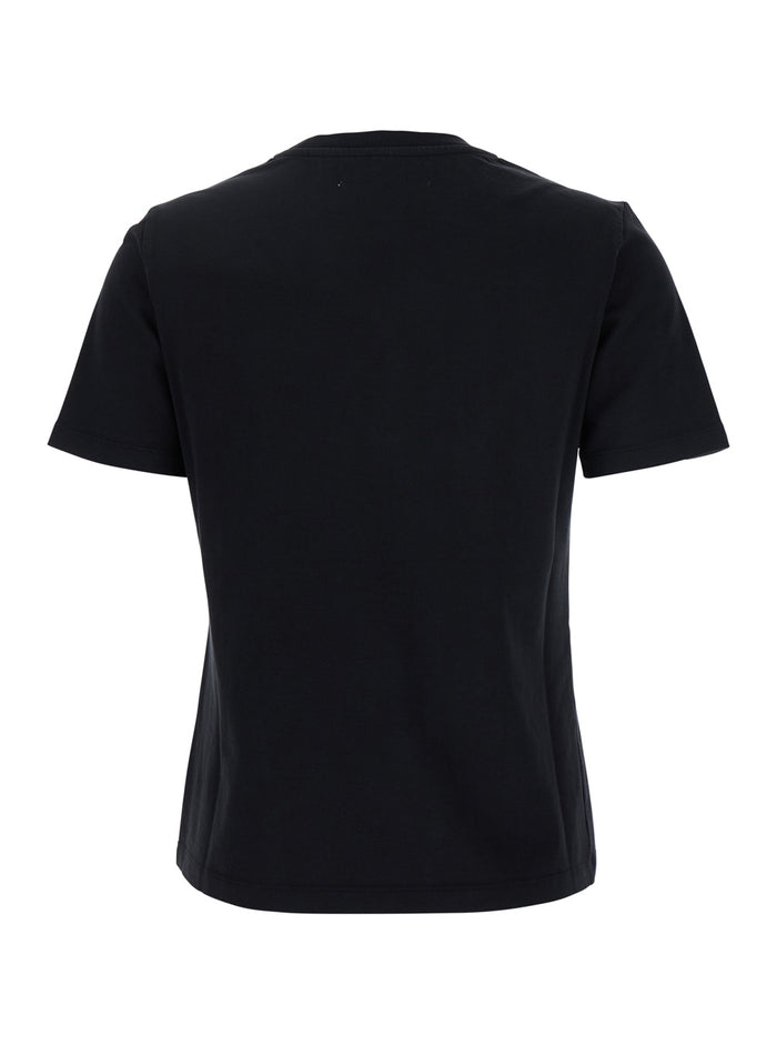 Black Crewneck T-Shirt Cotton Woman Tshirts And Polo Shirts