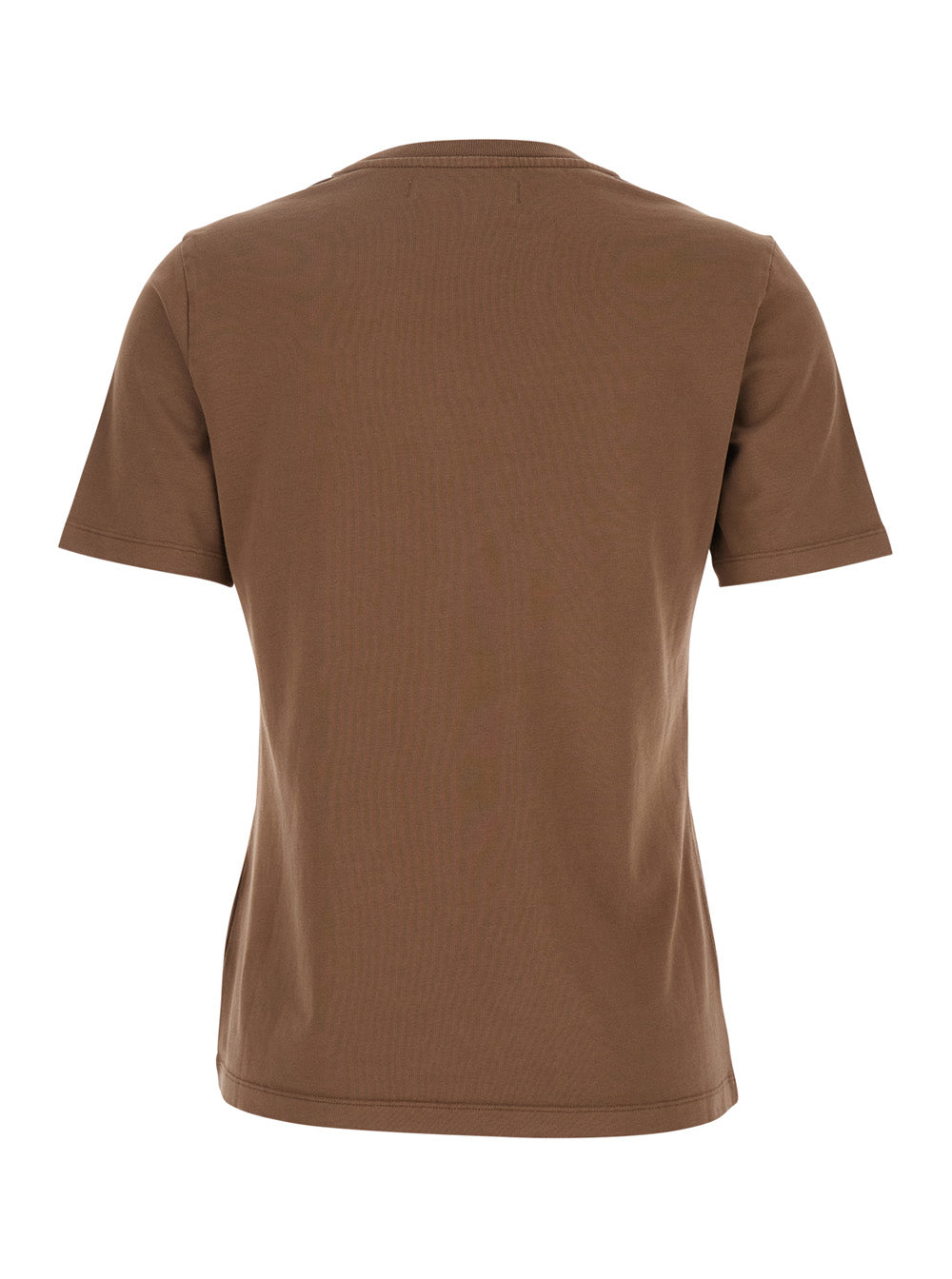 Brown Crewneck T-Shirt Cotton Woman Tshirts And Polo Shirts