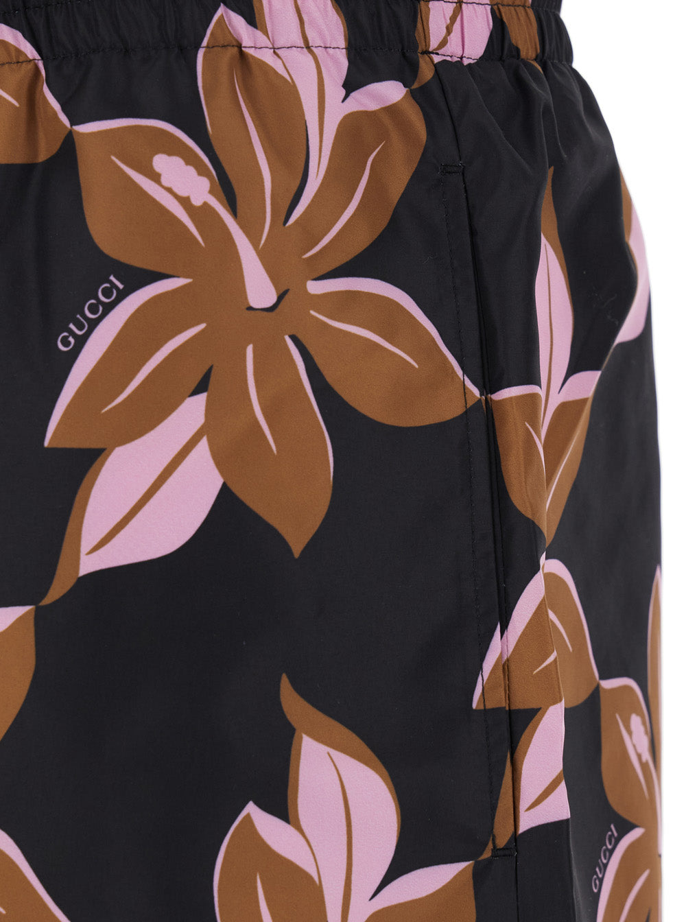 Multicolor Swimsuit with Drawstring and All-Over Floral Print in Tech Fabric Man Polyester Beachwear