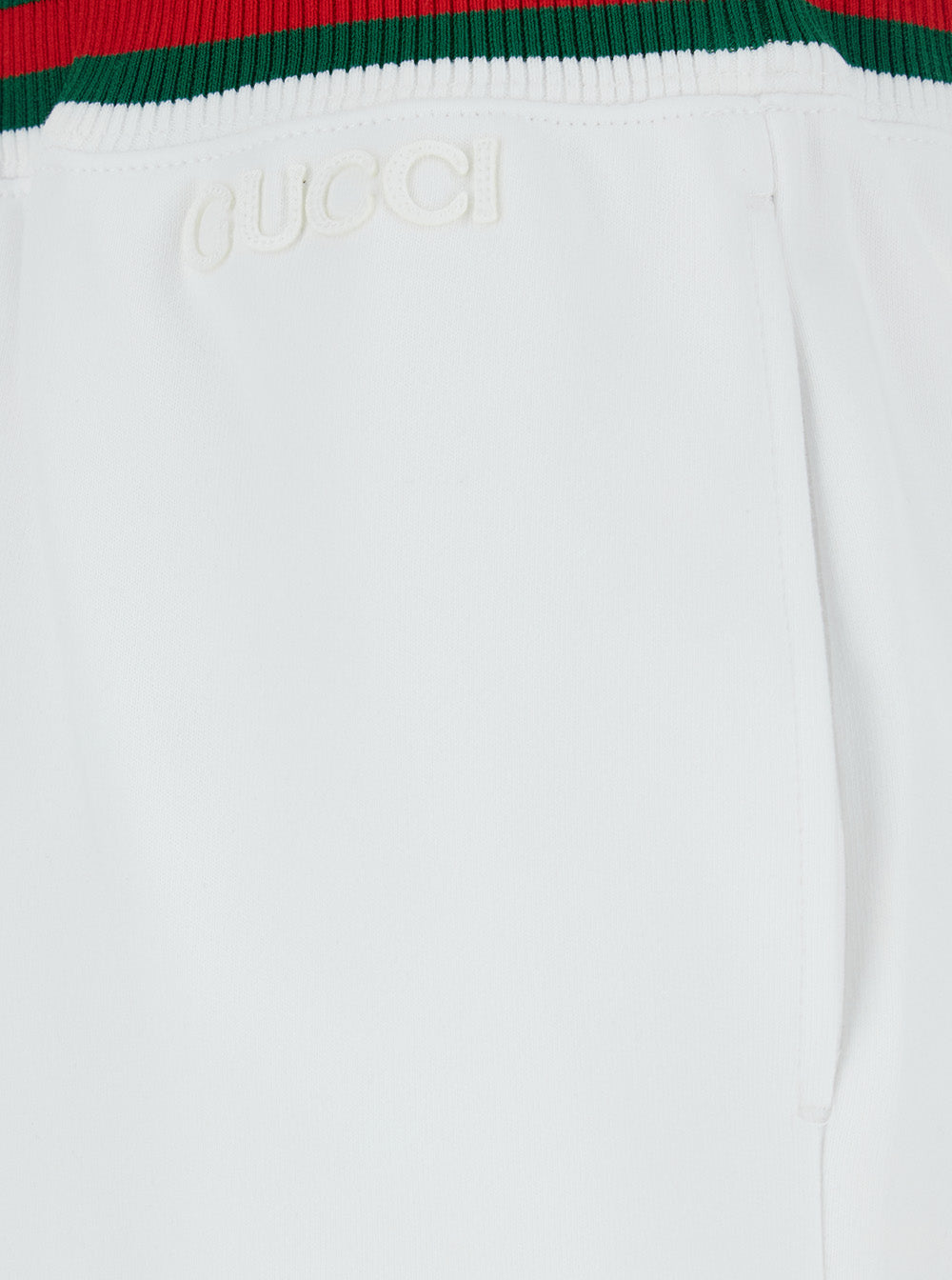 White Skirt with Web Detail on the Waist and Logo Lettering Embroidery Front in Cotton Woman