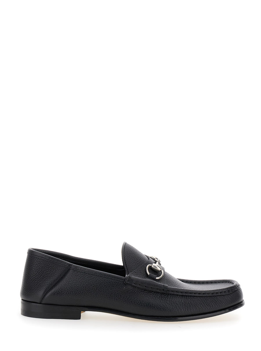 Black Loafers With Horsebit Detail Calf
