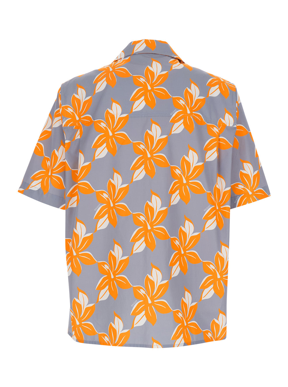 Multicolor Bowling Shirt with Cuban Collar and All-Over Floral Print in cotton Man Blouses