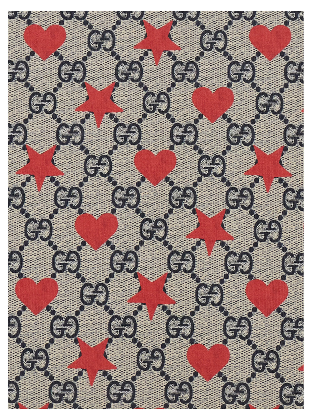 Multicolor Handbag With All-Over Heart Embroidery Gg Canvas Boy Polyurethane Cotton Polyester Hand Bags