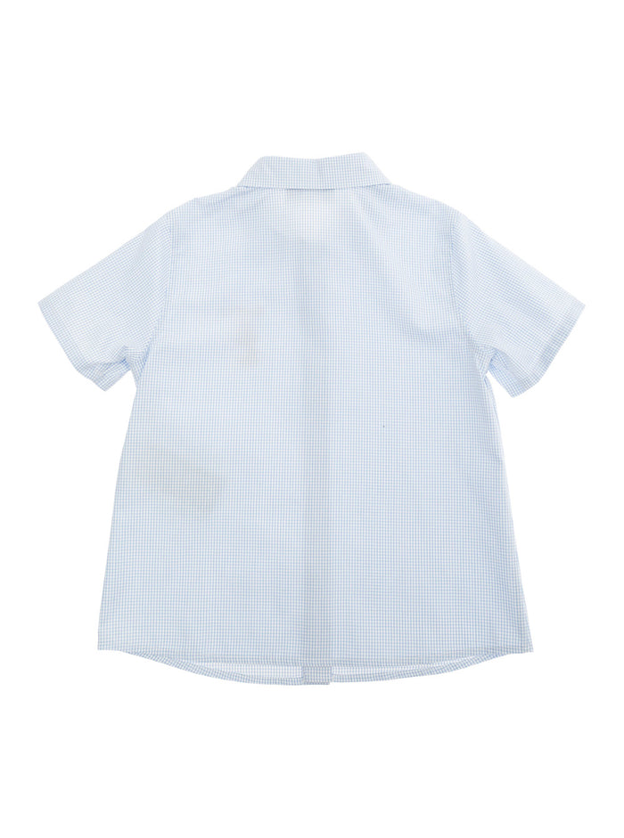 Light Blue Shirt With Lettering Logo On The Front Cotton Baby And Blouses