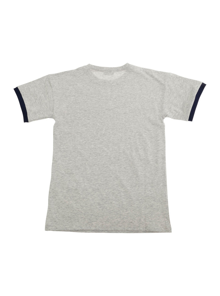 Grey Crewneck T-Shirt With Logo Lettering On The Front Cotton Boy Tshirts And Polo Shirts