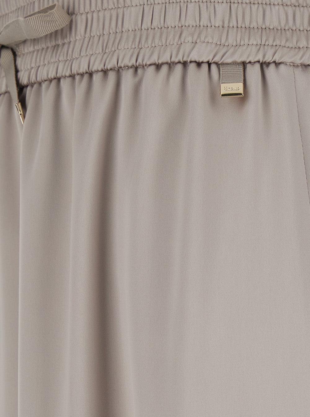Beige Long Skirt With Elastic Waist Stretch Tech Fabric Woman Polyester
