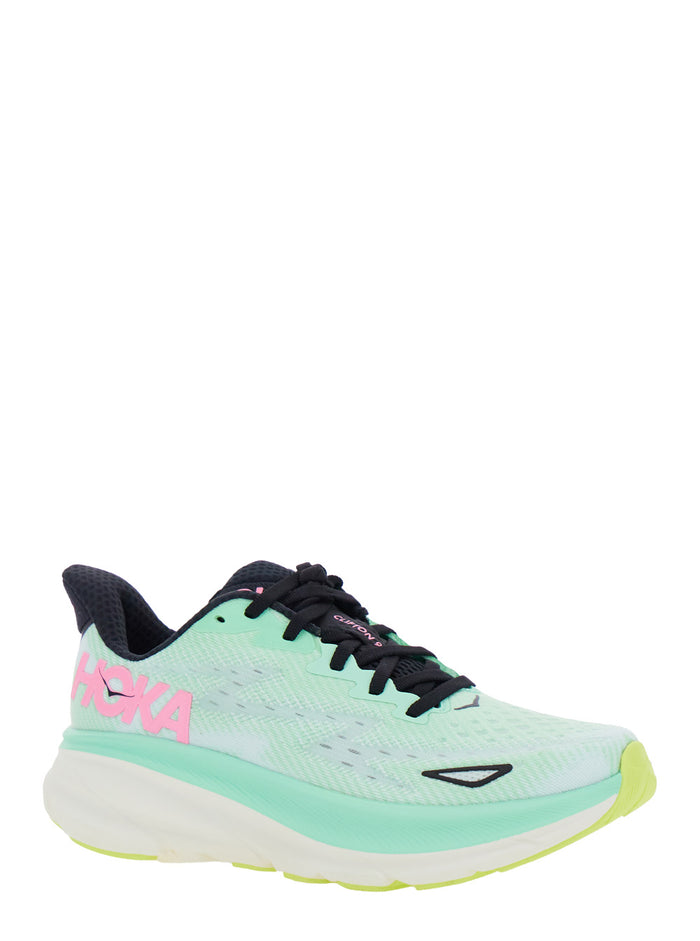 Clifton 9 Multicolor Sneakers With Zig Zag Embroidery And Side Logo Print Rubber Unisex Textile Synthetic