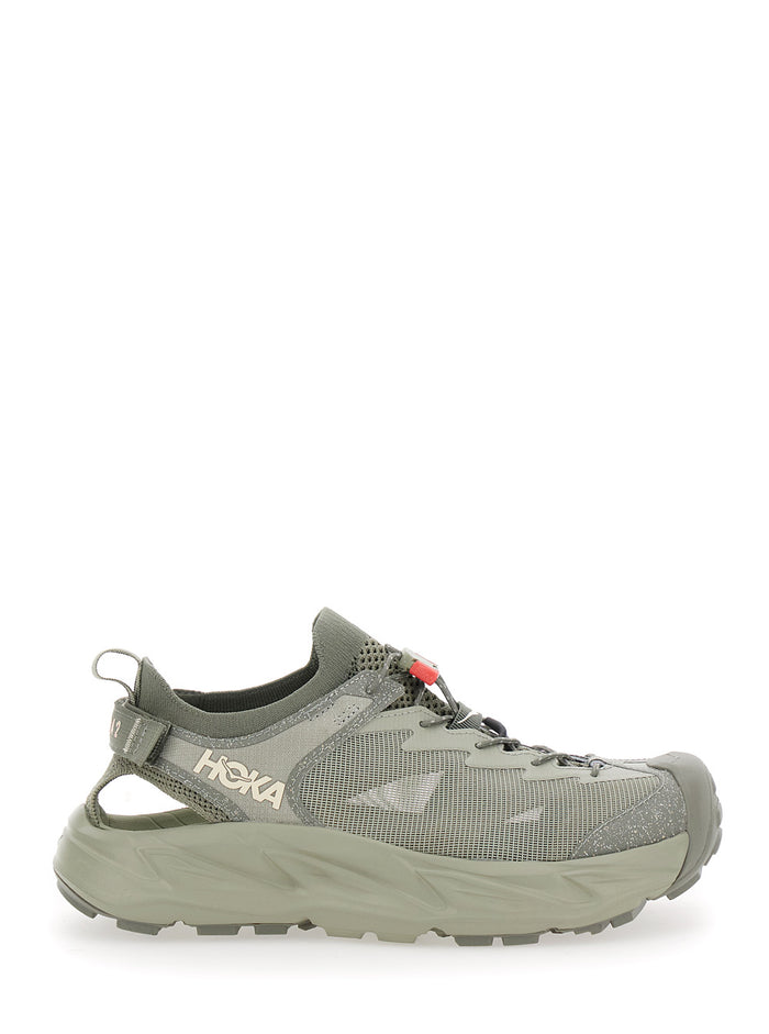 Hopara Green Sneakers With Cut-Out On The Back And Logo Printed Side Fabric Rubber Unisex Textile Synthetic