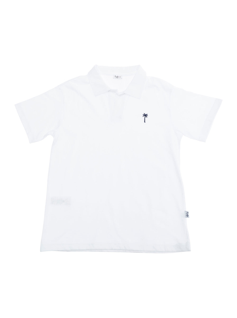 White Polo Shirt With Classic Collar And Logo Detail On The Front Cotton Boy Tshirts