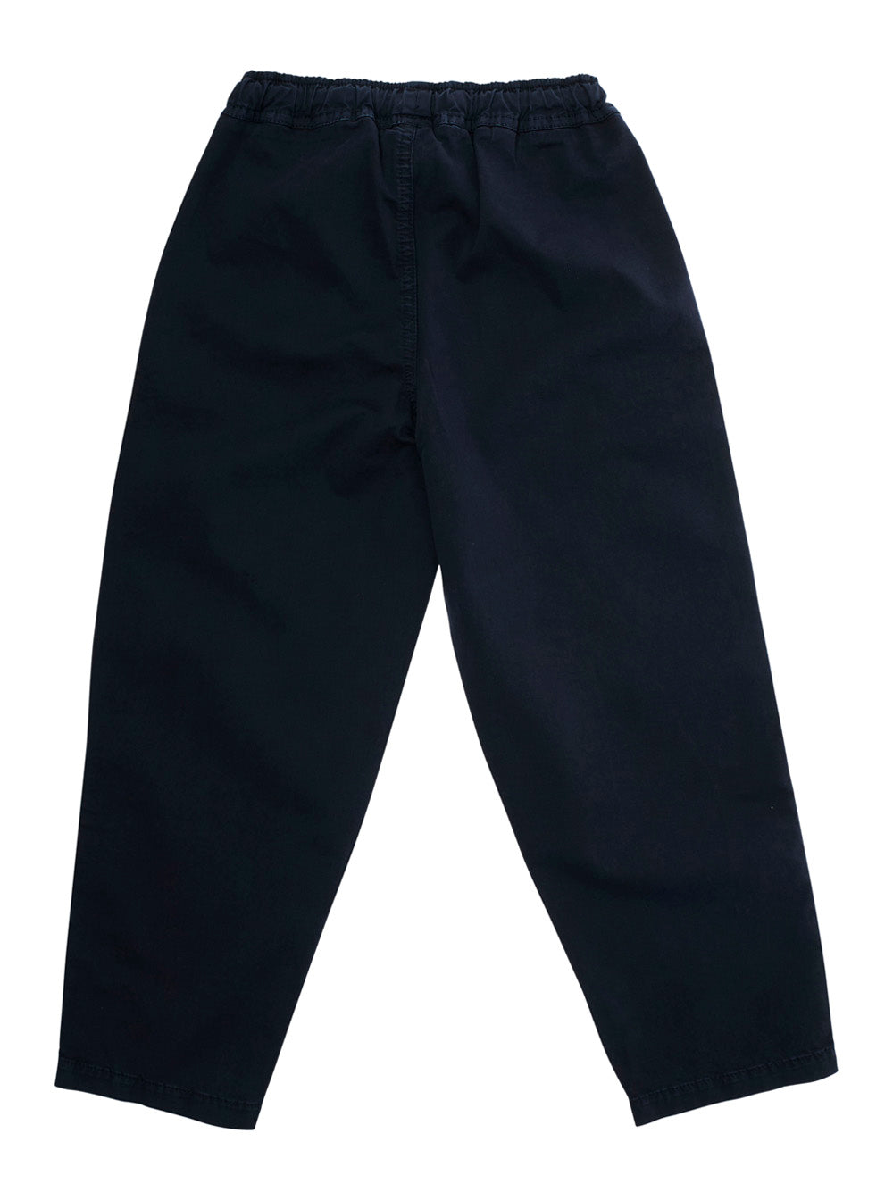 Blue Pants With Elastic Waist And Logo Patch On The Front Cotton Stretch Boy Blu Elastan Trousers