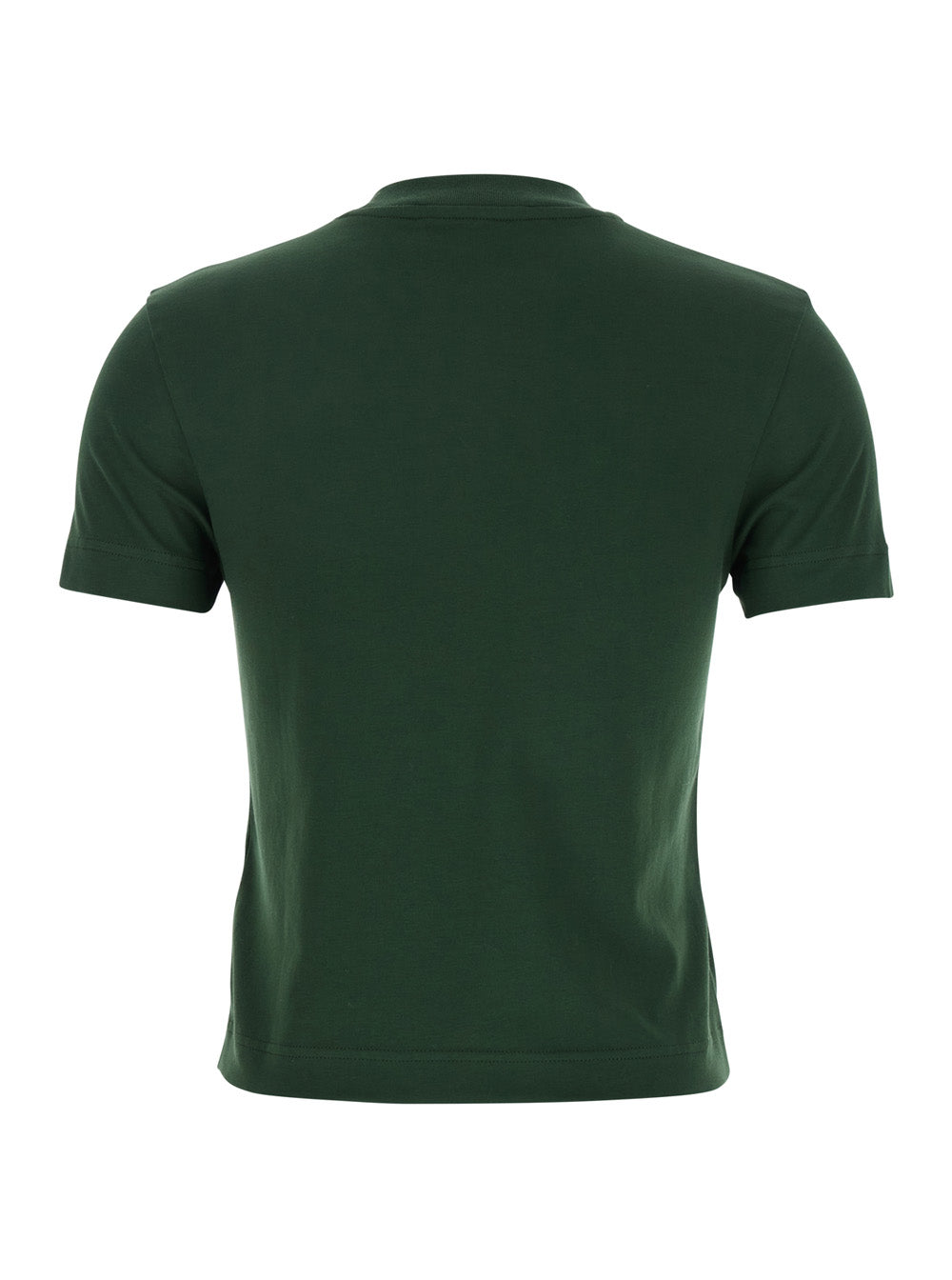 Le T-Shirt Gros Grain Green Crewneck With Logo Patch On The Front Cotton Woman Elastane Tshirts And Polo Shirts