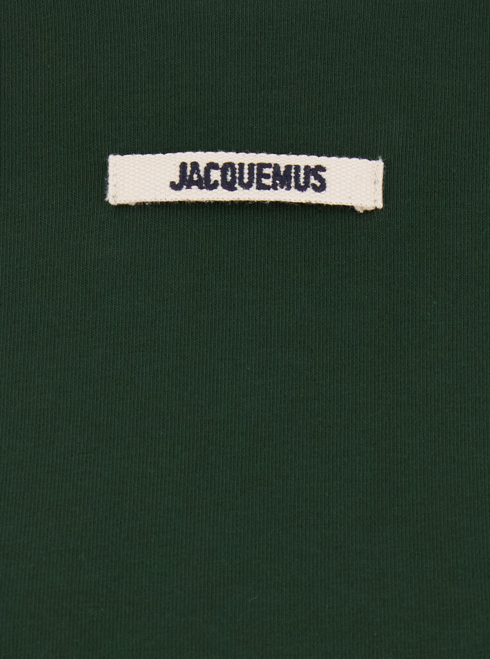 Le T-Shirt Gros Grain Green Crewneck With Logo Patch On The Front Cotton Woman Elastane Tshirts And Polo Shirts