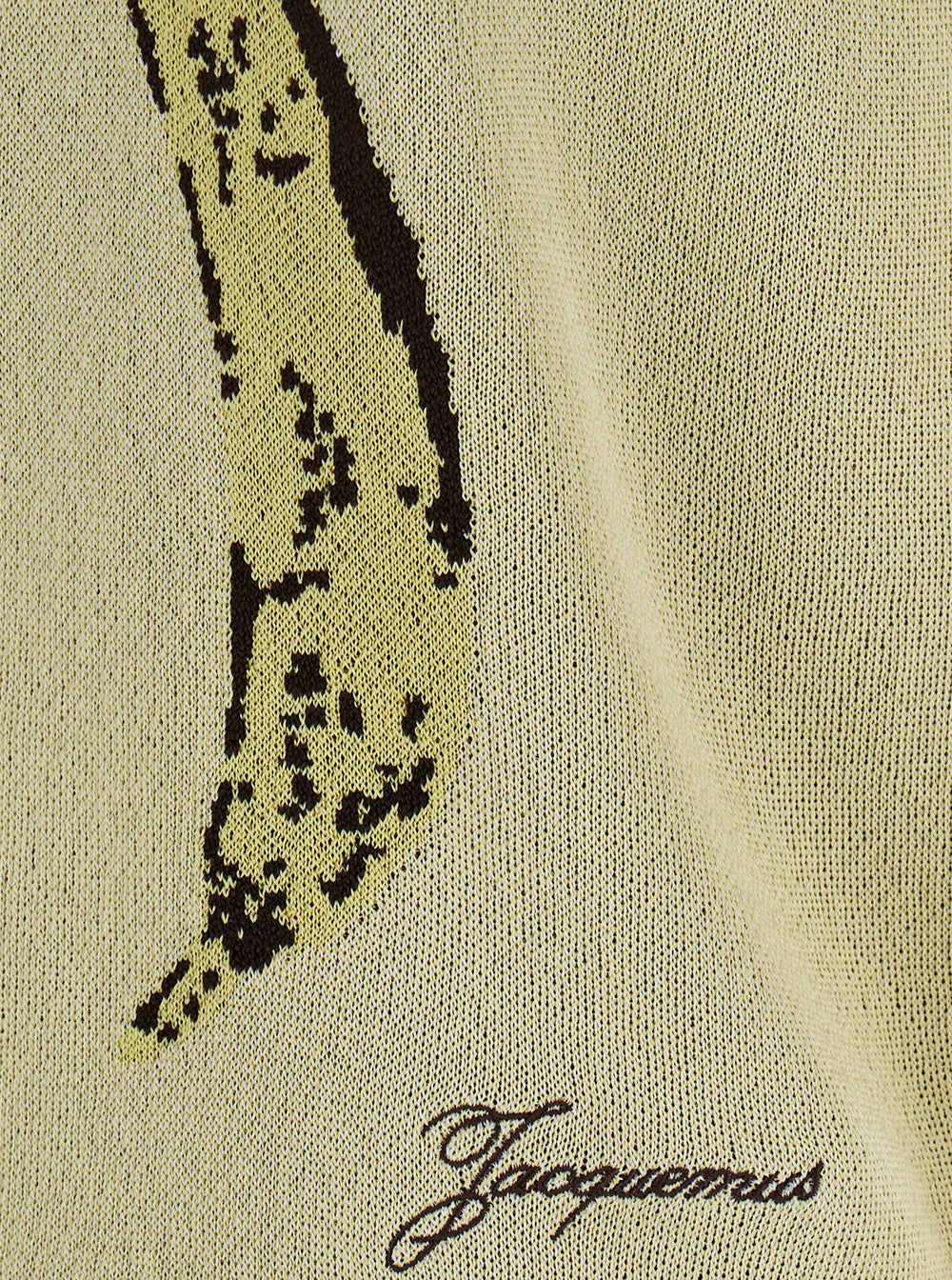 Le Polo Marino Yellow Shirt With French Collar And All-Over Banana Motif Viscose Woman Polyester Elastane Tshirts