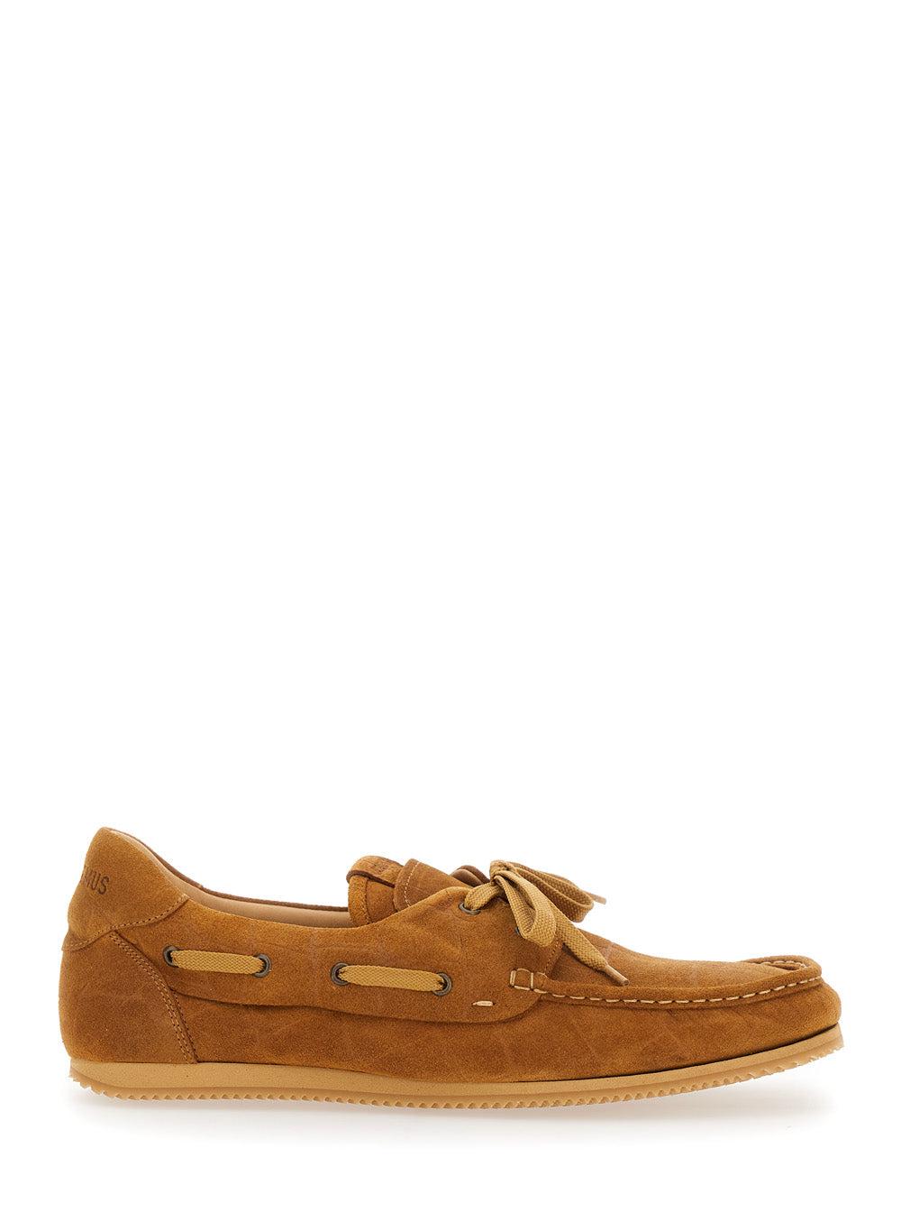 Les Batto Brown Loafers With Crocodile Effect And Logo Imprinted On The Heel Suede Man