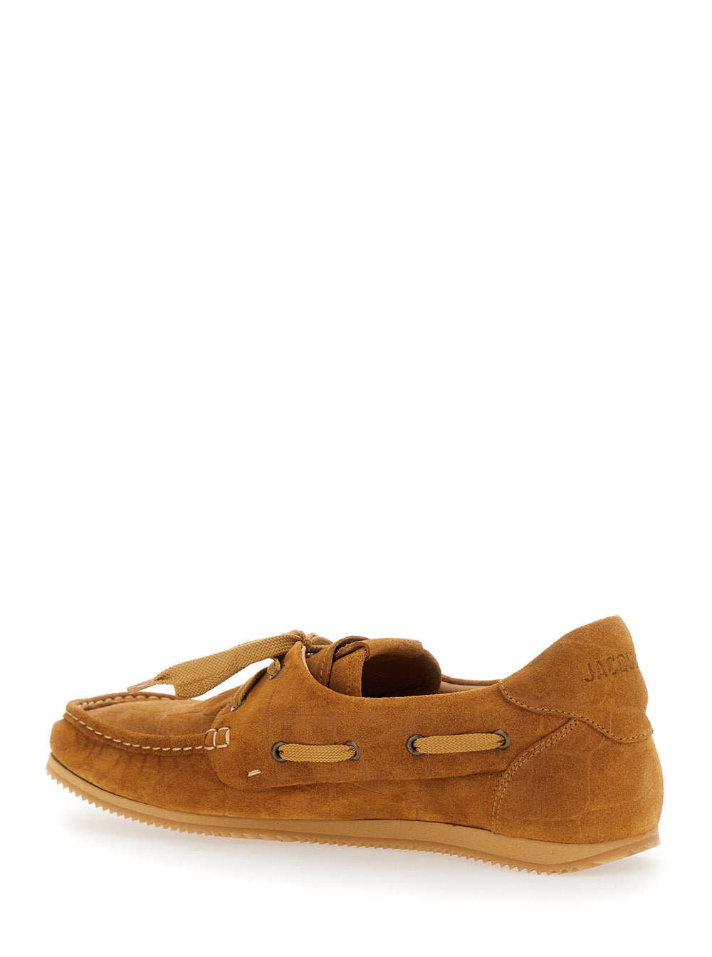 Les Batto Brown Loafers With Crocodile Effect And Logo Imprinted On The Heel Suede Man