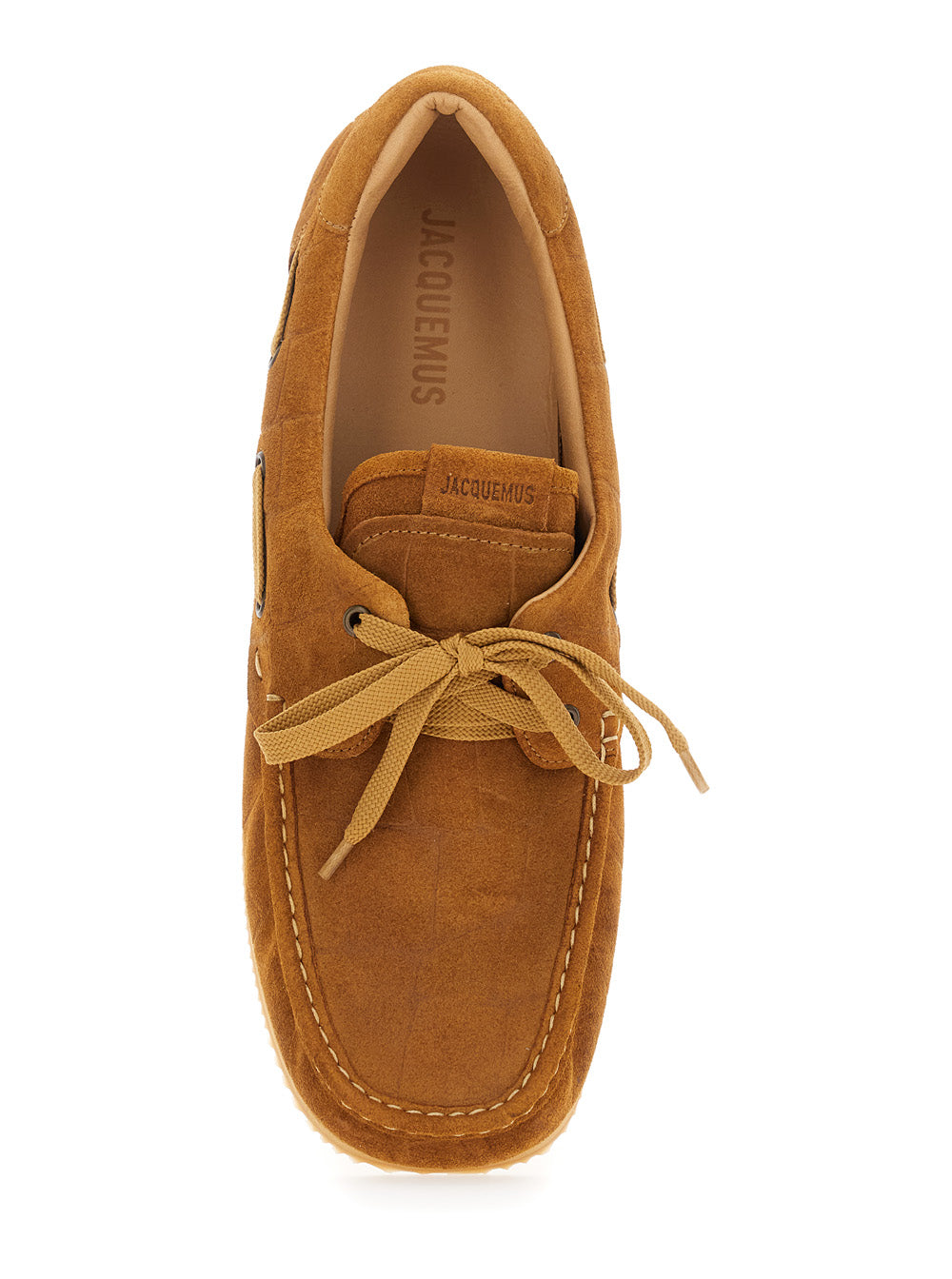Les Batto Brown Loafers With Crocodile Effect And Logo Imprinted On The Heel Suede Man