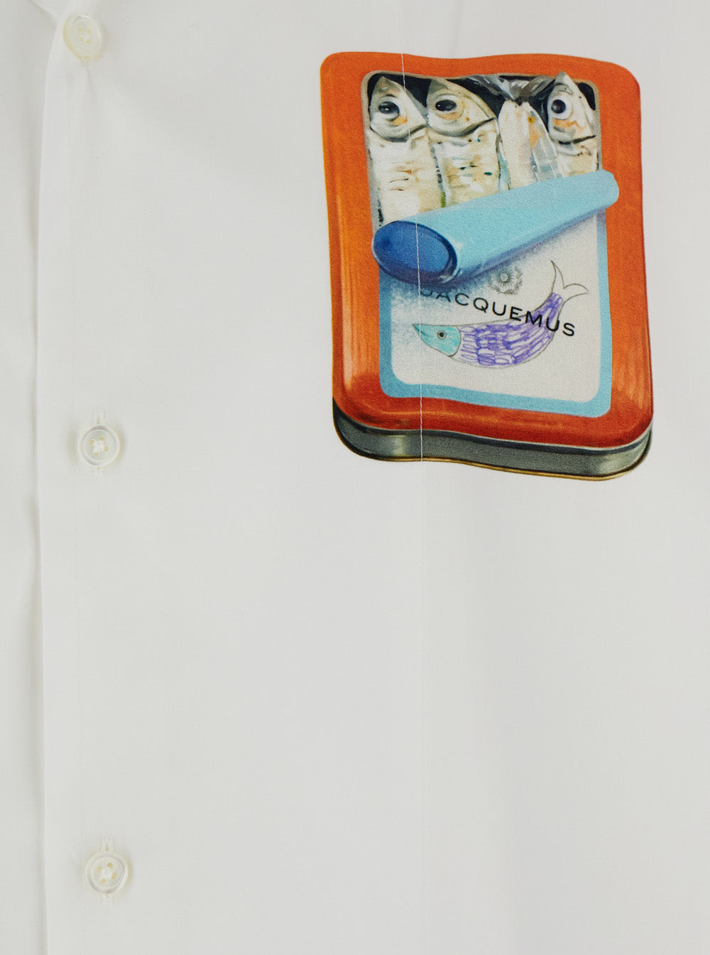La Chemise Jean White Shirt With Print On The Front Cotton Man And Blouses