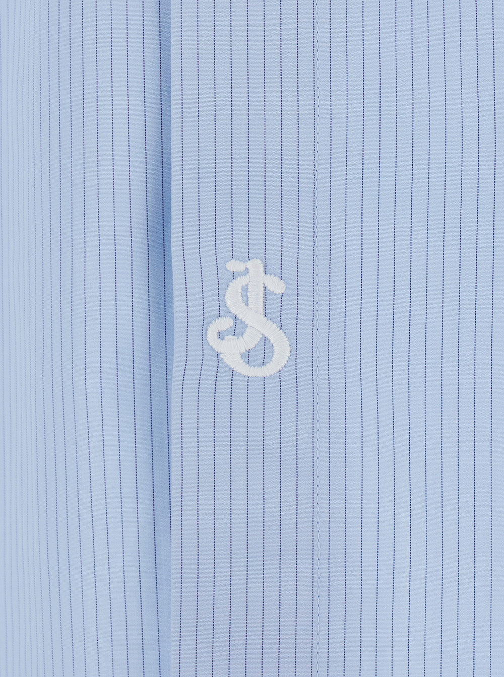 Light-Blue Pinstriped Shirt with Pointed Collar in Cotton Man Light Blue And Blouses