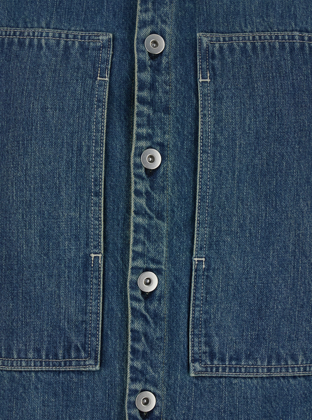 Blue Shirt with Classic Collar and Logo Patch on the Rear in Denim Woman Blu Cotton Blouses