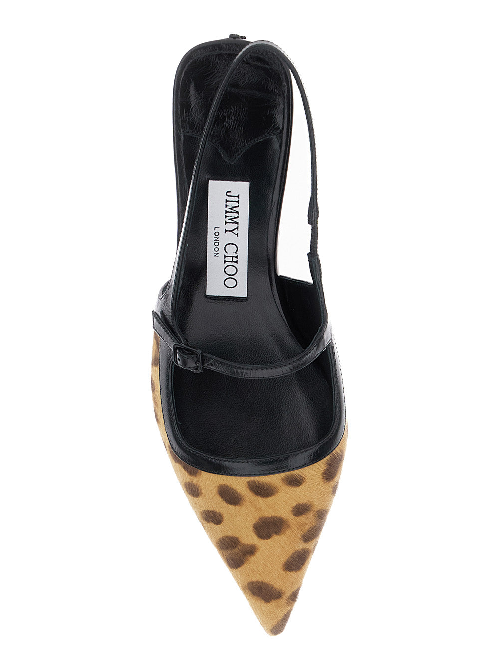 Didi Brown Slingback Pumps with Leopard Motif and Sculpted Heel in Leather Woman Salpa Plastic Metal Heels