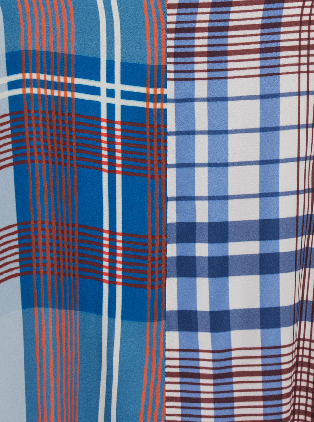 Multicolor Sleeveless Dress With Halterneck And All-Over Check Motif Viscose Woman Long