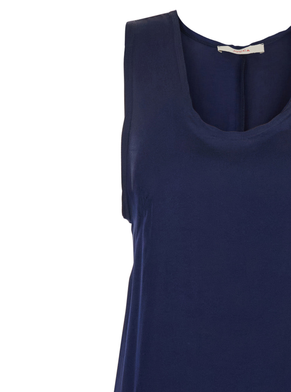 Blue Long Dress with U-neck and Back Closure in Viscose Blend Woman Blu Cu