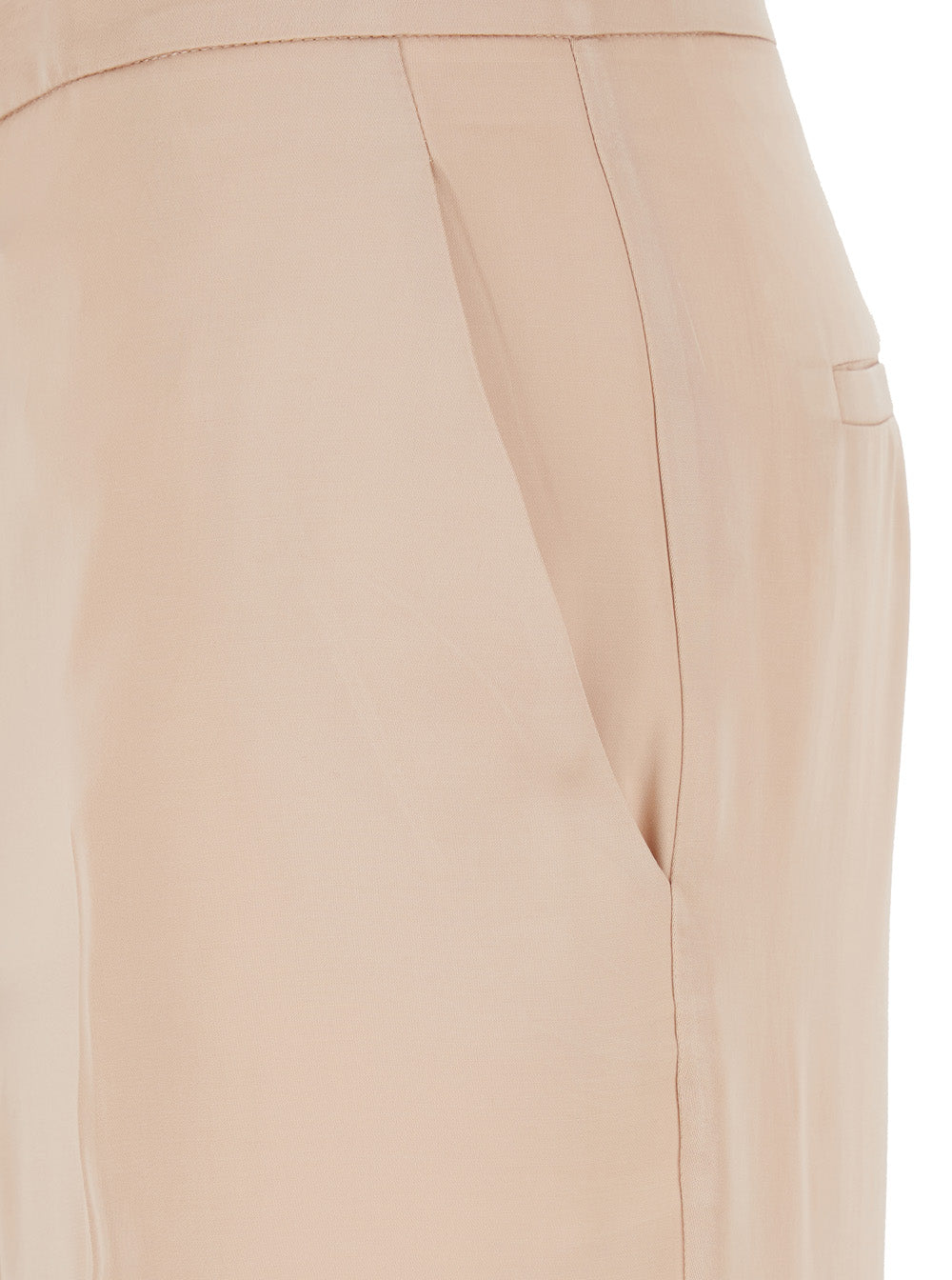 Pink Pants with Hidden Front Closure and Side Pockets in Viscose Woman Beige Trousers
