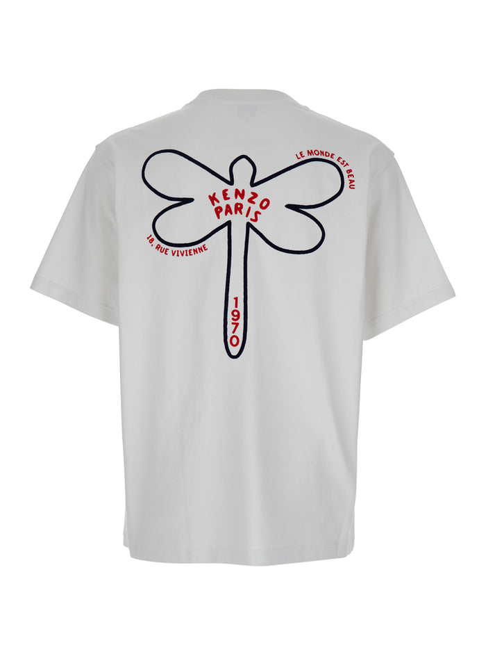White T-Shirt With Logo On The Front And Maxi Back Cotton Man Tshirts Polo Shirts