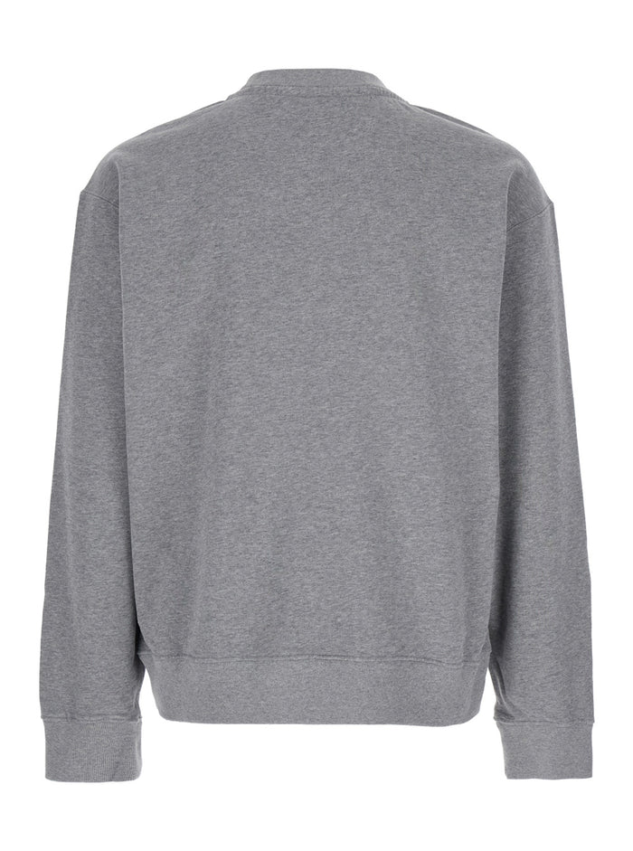 Verdy Market Grey Crewneck Sweatshirt With Dropped Shoulders And Maxi Logo Embroidery On The Front Cotton Man Sweatshirts