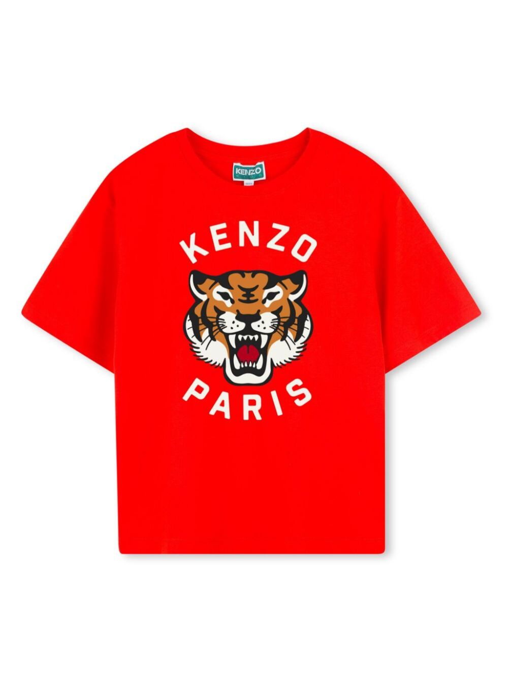 Red Crewneck T-Shirt With Maxi Logo Print On The Fornt Cotton Boy Tshirts And Polo Shirts