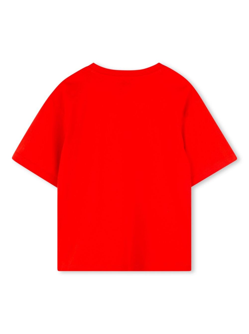 Red Crewneck T-Shirt With Maxi Logo Print On The Fornt Cotton Boy Tshirts And Polo Shirts