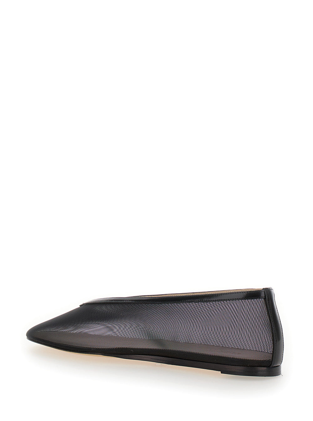 Black Ballerinas Fishnet Style Leather Woman Polyester
