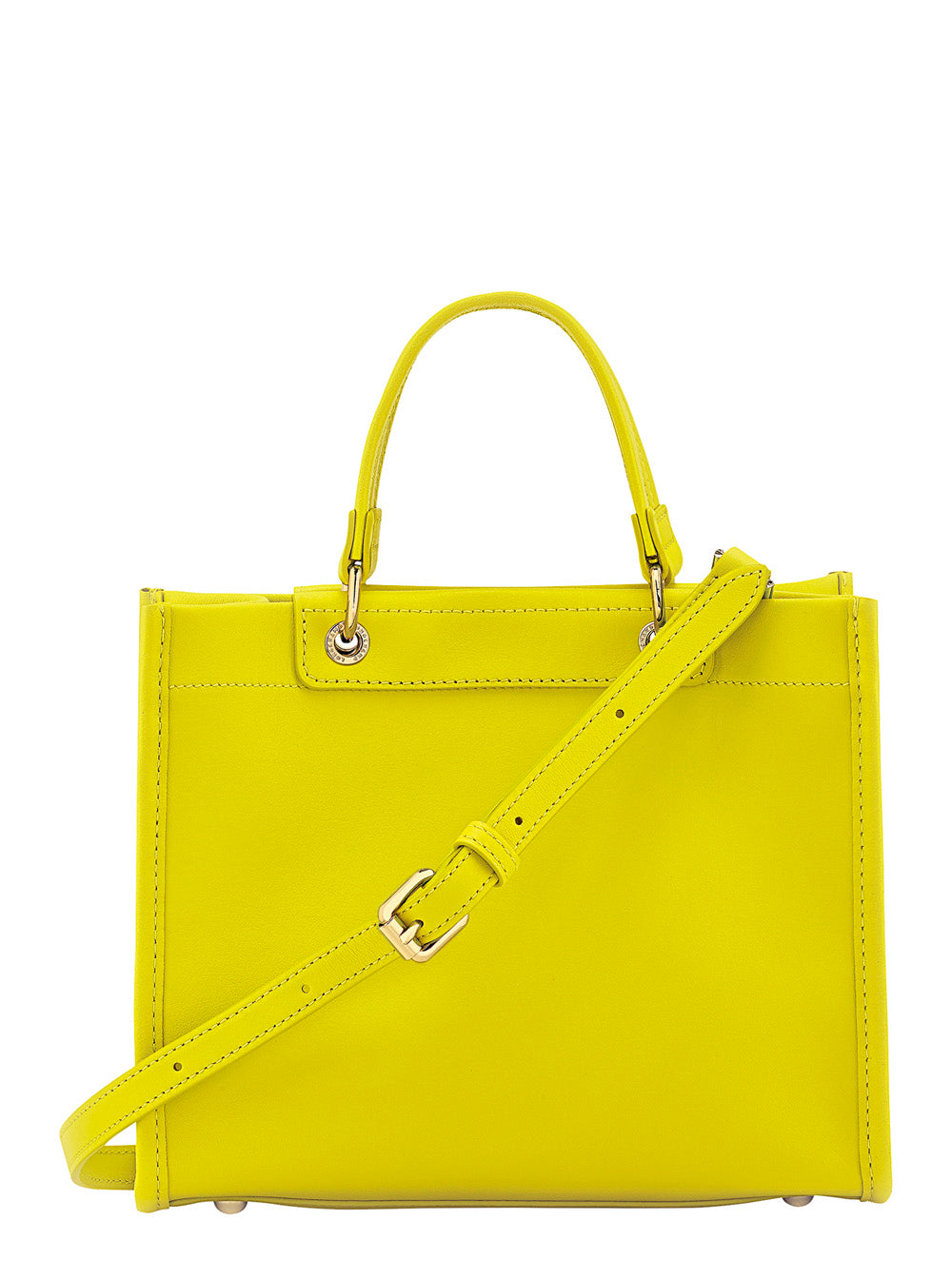 Green Handbag with Embossed Logo on the Front and Adjustable Removable Shoulder Strap in Leather Woman Hand Bags