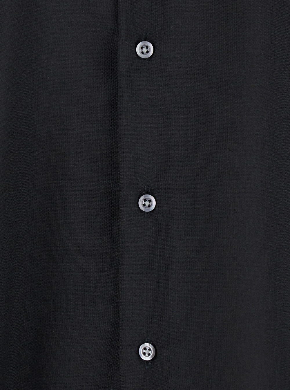 Black Shirt with Classic Collar and Button Closure in Fabric Man Blouses