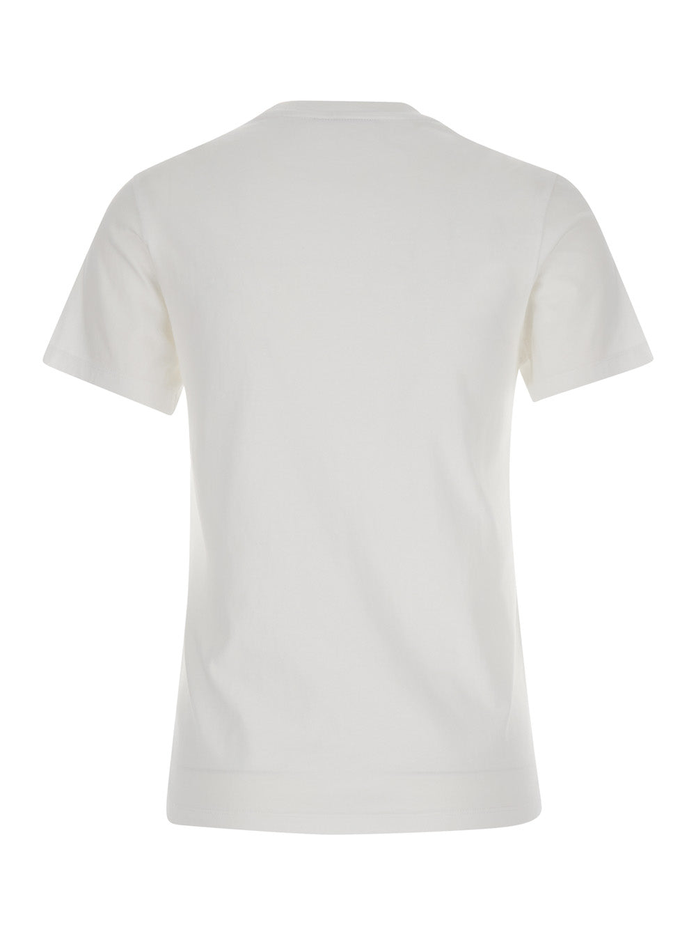 White Crewneck T-Shirt With Baby Fox Logo Patch On The Front Cotton Woman Tshirts And Polo Shirts