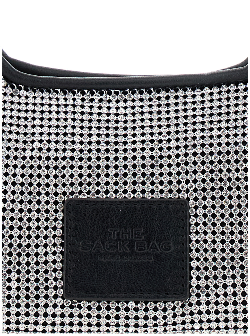 The Mini Sack Metallic Handbag with Logo Patch on Rear and All-Over Crystal Embellishments in Tech Fabric Woman Aluminium Mesh Glass Hand Bags