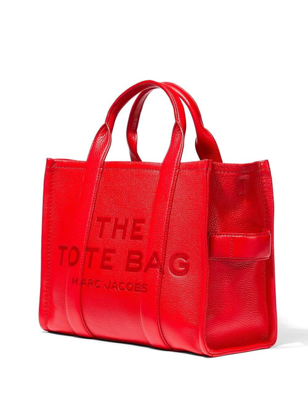 The Tote Bag Medium Red With Logo Grained Leather Woman Marc Jacobs Cow Hand