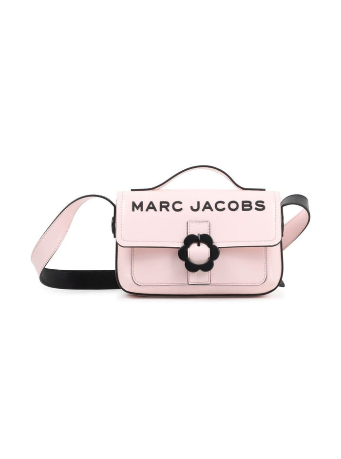 Pink Handbag With Adjustable Shoulder Strap And Logo Lettering On The Front Ecoleather Boy Polyester Hand Bags