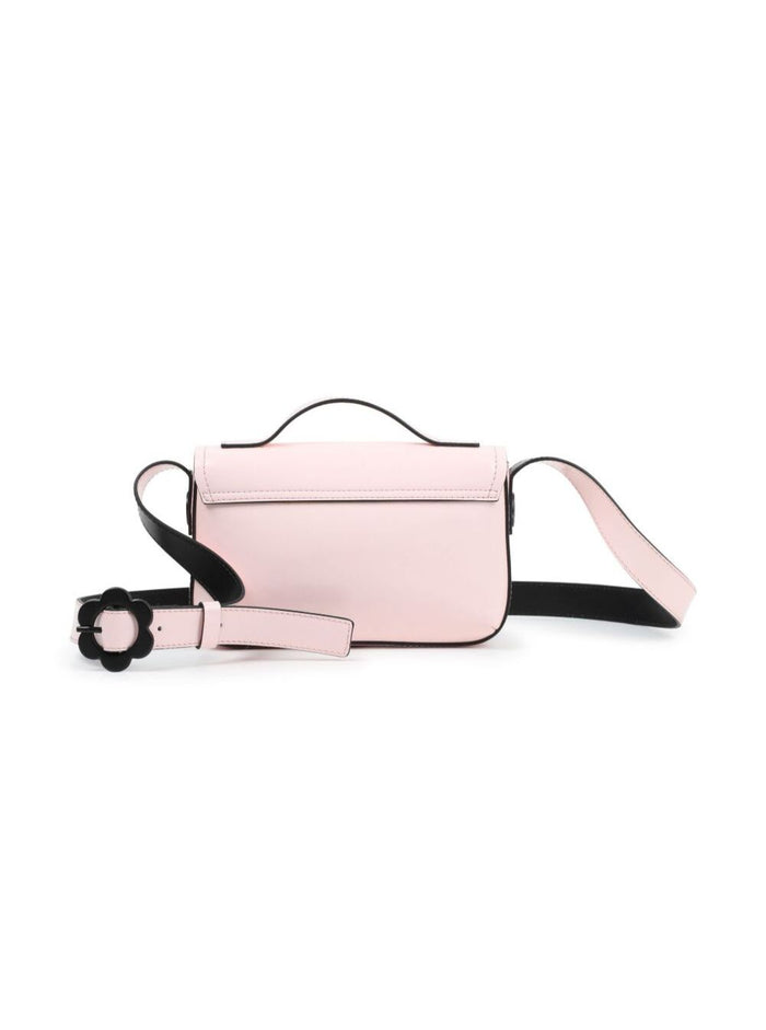 Pink Handbag With Adjustable Shoulder Strap And Logo Lettering On The Front Ecoleather Boy Polyester Hand Bags