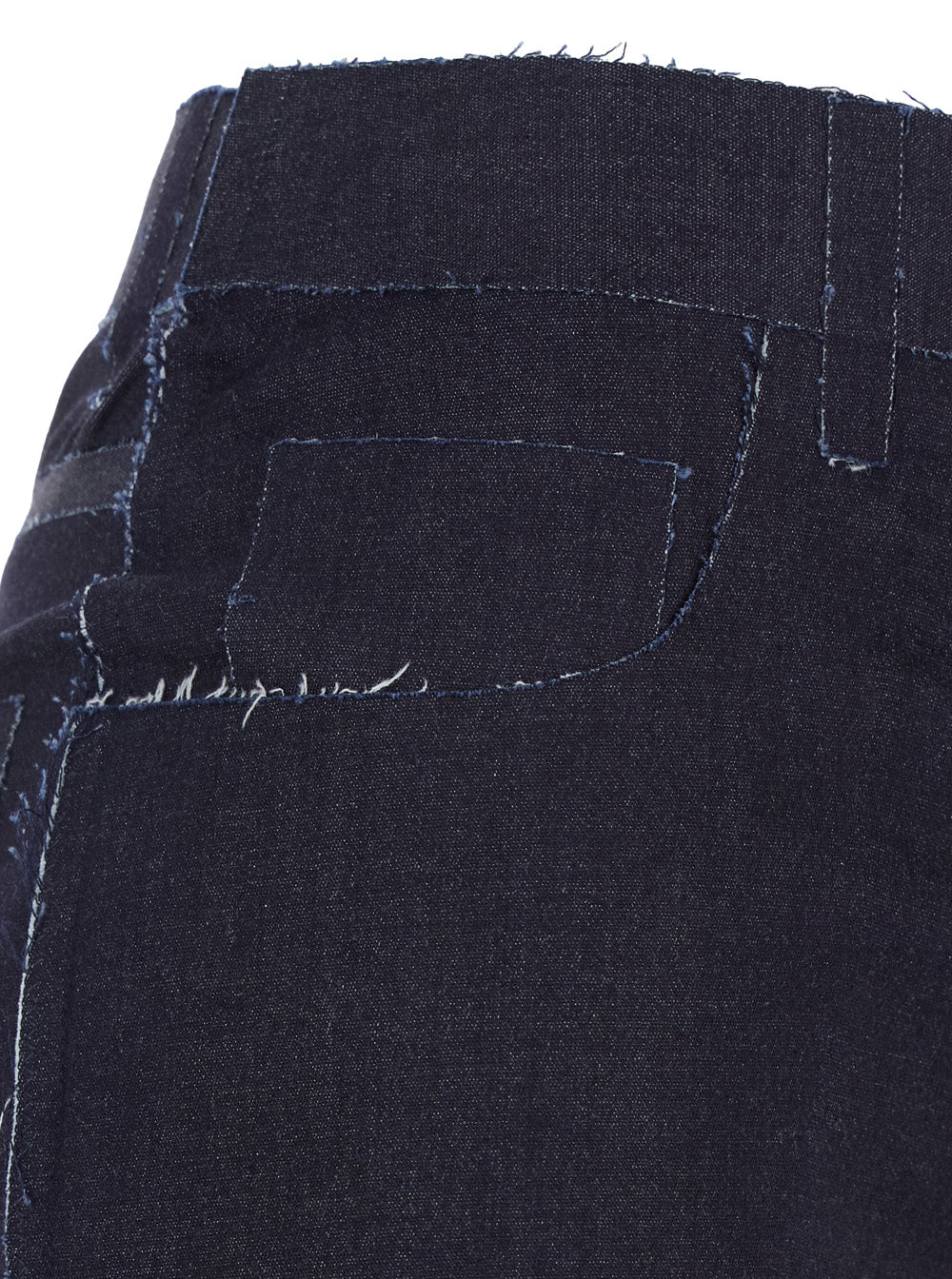 Black Jeans With Tareped Leg And Raw-Cut Finish Denim Woman Cotton Elastane Trousers