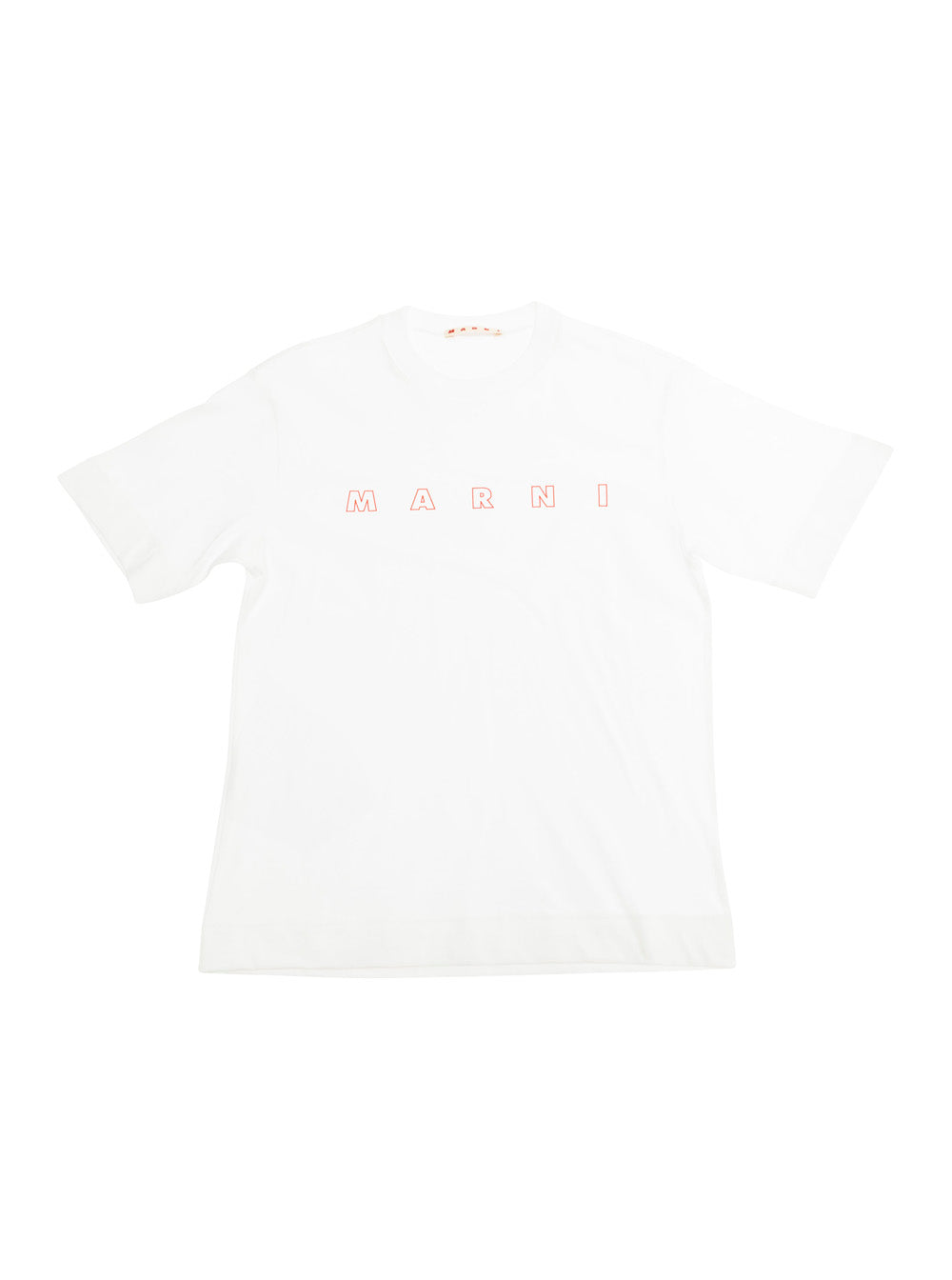 White Crew Neck T-Shirt With Front Logo Print Cotton Boy Tshirts And Polo Shirts