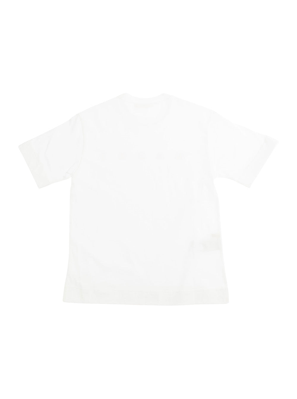 White Crew Neck T-Shirt With Front Logo Print Cotton Boy Tshirts And Polo Shirts