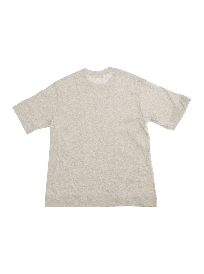 Grey Crew Neck T-Shirt With Front Logo Print Cotton Boy Tshirts And Polo Shirts