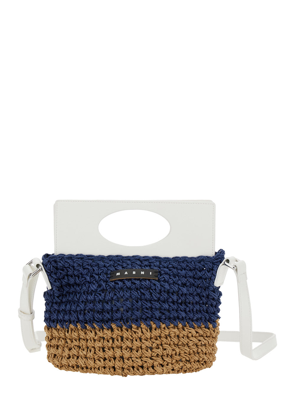Multicolor Crossbody Bag With Two Cut-Out Handles And Logo Plaque On The Front Paper Girl