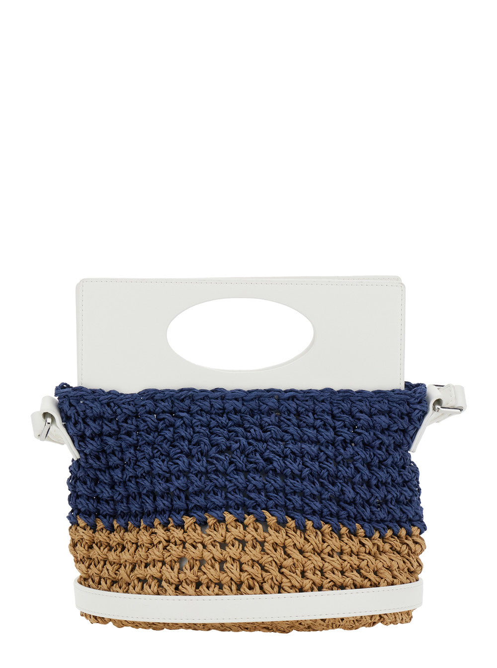 Multicolor Crossbody Bag With Two Cut-Out Handles And Logo Plaque On The Front Paper Girl